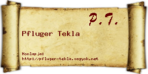 Pfluger Tekla névjegykártya